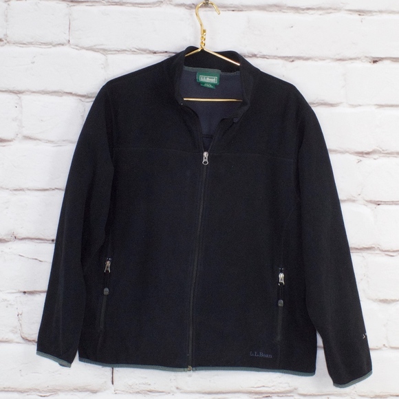 L.L. Bean Jackets & Blazers - LL Bean Polartec Black Zip Up Fleece Jacket Size L